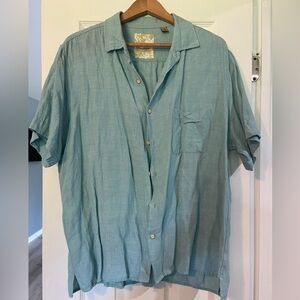 XL- Men-Tasso Elba Island- Short sleeve, light blue button up shirt
